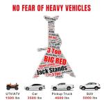 Big Red Steel Jack Stands - 3 Ton Capacity
