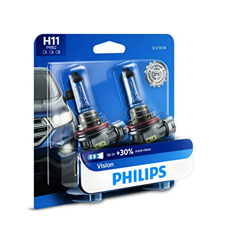 Philips H11 Vision Upgrade Headlight Bulbs, 2 Pack