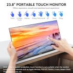 Portable 23.8" Touchscreen Monitor with Built-in Speaker