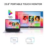 Portable 23.8" Touchscreen Monitor with Built-in Speaker