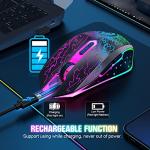 VersionTECH. Wireless Gaming Mouse, Rechargeable Computer Mouse Mice with Colorful LED Lights, Silent Click, 2.4G USB Nano Receiver, 3 Level DPI for PC Gamer Laptop Desktop Chromebook Mac-Black