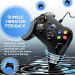 EasySMX Wired Gaming Controller,PC Game Controller Joystick with Dual-Vibration Turbo and Trigger Buttons for Windows PC/ PS3/ Android TV Box/Tesla(Black)