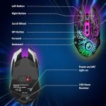 VersionTECH. Wireless Gaming Mouse, Rechargeable Computer Mouse Mice with Colorful LED Lights, Silent Click, 2.4G USB Nano Receiver, 3 Level DPI for PC Gamer Laptop Desktop Chromebook Mac-Black
