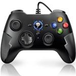 EasySMX Wired Gaming Controller,PC Game Controller Joystick with Dual-Vibration Turbo and Trigger Buttons for Windows PC/ PS3/ Android TV Box/Tesla(Black)