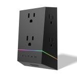 Titan 6-Outlet Surge Protector, LED Light Strip with Full Spectrum Color-Select, Outlet Extender, Compatible with Power Gaming PC, Laptop, Computer Setup, PS4, PS5, Xbox, Black, 57365