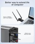 Wireless USB WiFi Adapter for PC - Nineplus 1300Mbps Dual 5Dbi Antennas 5G/2.4G WiFi Adapter for Desktop PC Laptop Windows11/10/8/7/Vista/XP, Wireless Adapters for Desktop Computer Network Adapters