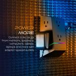 Titan 6-Outlet Surge Protector, LED Light Strip with Full Spectrum Color-Select, Outlet Extender, Compatible with Power Gaming PC, Laptop, Computer Setup, PS4, PS5, Xbox, Black, 57365