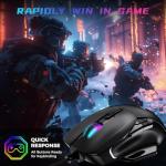 AULA Gaming Mouse, 12800 DPI RGB Wired Gaming Mouse with 13 Backlit Modes & 6 Programmable Macro Buttons, PC Gaming Mice Support DIY Keybinding, Mouse Gamer for Laptop PC Mac, universal, Black