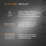 Titan 6-Outlet Surge Protector, LED Light Strip with Full Spectrum Color-Select, Outlet Extender, Compatible with Power Gaming PC, Laptop, Computer Setup, PS4, PS5, Xbox, Black, 57365