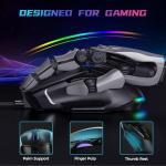 AULA Gaming Mouse, 12800 DPI RGB Wired Gaming Mouse with 13 Backlit Modes & 6 Programmable Macro Buttons, PC Gaming Mice Support DIY Keybinding, Mouse Gamer for Laptop PC Mac, universal, Black