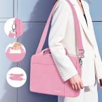 Ferkurn Laptop Bag Case for Women Men Computer Bag Compatible with HP Envy Pavilion Omen/LG Gram/MSI/Dell Inspiron XPS/Lenovo/Acer, Shoulder Strap Carrying Messenger Briefcase, Pink, 15.6 16 Inch