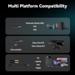 Gaming Headset with Microphone for Pc, Xbox One Series X/s, Ps4, Ps5, Switch, Stereo Wired Noise Cancelling Over-Ear Headphones with Mic, RGB, for Computer, Laptop, Mac, Nintendo, Gamer (Black)