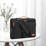 MOSISO 360 Protective Laptop Shoulder Bag,17-17.3 inch Computer Bags Compatible with MacBook, HP, Dell, Lenovo, Asus Notebook,Side Open Messenger Bag with 4 Zipper Pockets, Black