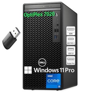 Dell OptiPlex Desktop Computer, 7020 Tower Dekstop PC, 12th Gen Intel 4-Core Processor (Beats Core i7-9700), 32GB DDR5 RAM, 1TB PCIe SSD, DVDRW, WiFi Adapter, RJ-45, Keyboard & Mouse, Windows 11 Pro