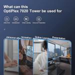 Dell OptiPlex Desktop Computer, 7020 Tower Dekstop PC, 12th Gen Intel 4-Core Processor (Beats Core i7-9700), 32GB DDR5 RAM, 1TB PCIe SSD, DVDRW, WiFi Adapter, RJ-45, Keyboard & Mouse, Windows 11 Pro