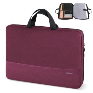 Ytonet Laptop Case 15.6 Inch, TSA Friendly Laptop Sleeve Cover with Handle for Women, Protective Slim Computer Carrying Case Compatible with HP Dell Lenovo Asus Notebooks, Purple Red