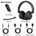 Avantree DG59M - Bluetooth Headphones with Mic for PS5 & PS4, Wireless Headset with USB Adapter for PC, Laptop, Computer, Gaming & Working from Home, Support in-Game Audio, 40hrs Play Time