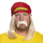 Hulk Hogan Red Bandana Wig and Mustache Set