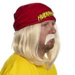 Hulk Hogan Red Bandana Wig and Mustache Set