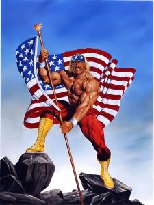 Hulk Hogan WrestleMania 1990 Poster with USA Flag