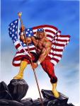 Hulk Hogan WrestleMania 1990 Poster with USA Flag