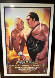 Signed Hulk Hogan WrestleMania 3 Poster - Rare