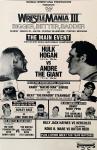 Hulk Hogan vs Andre the Giant Wrestlemania 3 Poster