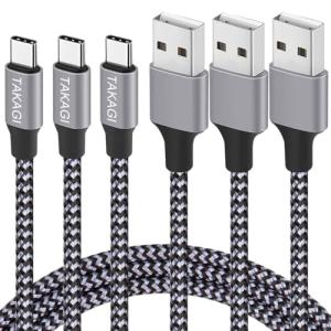 3-Pack 6ft Fast Charging USB A to C Cable