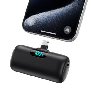 Compact 5000mAh USB-C Power Bank with LCD Display