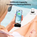 Compact 5000mAh USB-C Power Bank with LCD Display