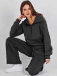 ANRABESS Women's Fall Travel Lounge Set - Black