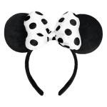 3D Polka Dot Velvet Mouse Ear Bow Headband