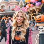 Pink Sequin Halloween Mouse Ears Headband