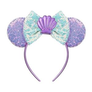 Sparkly Mermaid Headband with Bow and Shell Ears