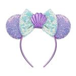 Sparkly Mermaid Headband with Bow and Shell Ears