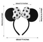 3D Polka Dot Velvet Mouse Ear Bow Headband