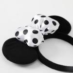 3D Polka Dot Velvet Mouse Ear Bow Headband