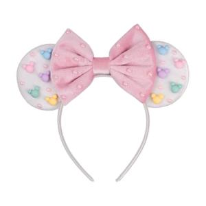 Pink Velvet Mouse Ears Bow Headband for Festivals