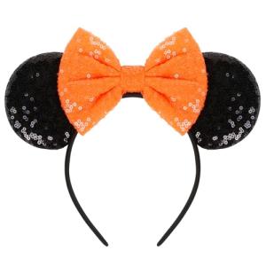Orange Sequin Mouse Ears Headband for Halloween