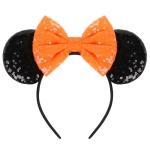 Orange Sequin Mouse Ears Headband for Halloween