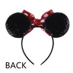 Polka Dot Mouse Ear Headband with Sequin Bow