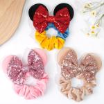 Mouse Ears Velvet Scrunchies - 6 Pack Set