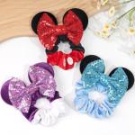 Mouse Ears Velvet Scrunchies - 6 Pack Set