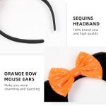 Orange Sequin Mouse Ears Headband for Halloween