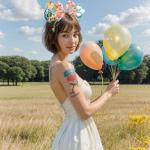 Blue Balloon Hut Sequin Mouse Ears Headband