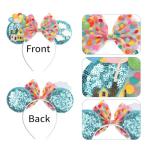 Blue Balloon Hut Sequin Mouse Ears Headband