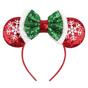 Glitter Snowflake Mouse Ears Headband for Christmas