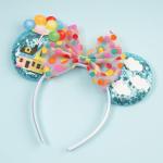 Blue Balloon Hut Sequin Mouse Ears Headband