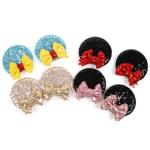Glittery Mouse Ears Hair Bows Clips Pack