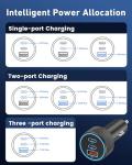 67W Fast USB C Car Charger with 3 Ports